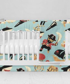 Bumperless Crib Set with Modern Skirt and Modern Rail Covers - Arg
