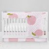 Bumperless Crib Set with Modern Skirt and Modern Rail Covers - Pink Apple