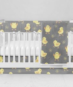 Bumperless Crib Set with Modern Skirt and Modern Rail Covers - ChickieD