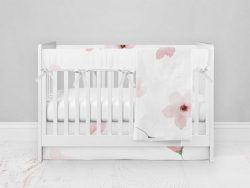 Bumperless Crib Set with Modern Skirt and Modern Rail Covers - Baby Blooms