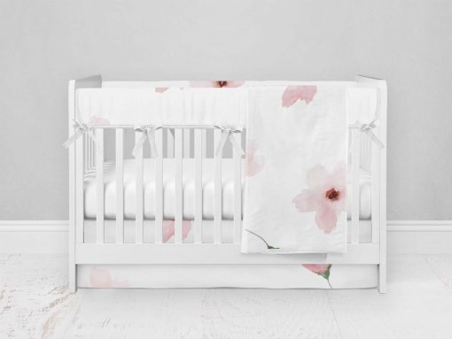 Bumperless Crib Set with Modern Skirt and Modern Rail Covers - Baby Blooms