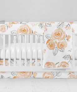 Bumperless Crib Set with Modern Skirt and Modern Rail Covers - Sofie Rose