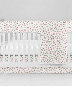 Bumperless Crib Set with Modern Skirt and Modern Rail Covers - Tiny Tulip