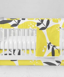 Bumperless Crib Set with Modern Skirt and Modern Rail Covers - Big Lemon