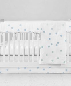 Bumperless Crib Set with Modern Skirt and Modern Rail Covers - Sparkle