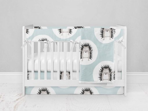 Bumperless Crib Set with Modern Skirt and Modern Rail Covers - Bad Hair Day