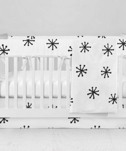 Bumperless Crib Set with Modern Skirt and Modern Rail Covers - Starbright