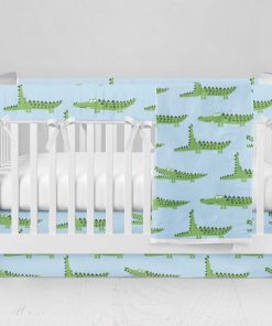 Bumperless Crib Set with Modern Skirt and Modern Rail Covers - Gator Go