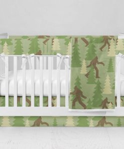 Bumperless Crib Set with Modern Skirt and Modern Rail Covers - Bigfoot