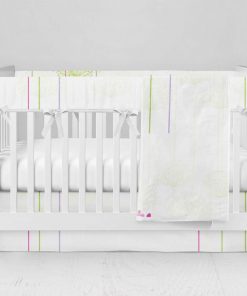 Bumperless Crib Set with Modern Skirt and Modern Rail Covers - Dandy Day