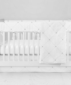 Bumperless Crib Set with Modern Skirt and Modern Rail Covers - Ditto Dot