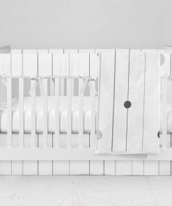 Bumperless Crib Set with Modern Skirt and Modern Rail Covers - Streamers