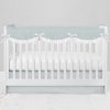 Bumperless Crib Set with Modern Skirt and Scalloped Rail Covers - Light Blue