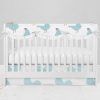 Bumperless Crib Set with Modern Skirt and Scalloped Rail Covers - Chicken Chick