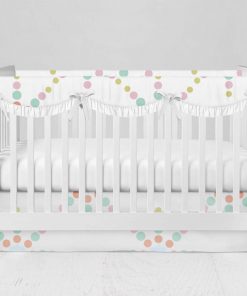 Bumperless Crib Set with Modern Skirt and Scalloped Rail Covers - Starlight