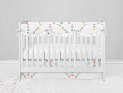 Bumperless Crib Set with Modern Skirt and Scalloped Rail Covers - Starlight