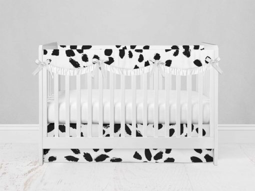 Bumperless Crib Set with Modern Skirt and Scalloped Rail Covers - Spotted Dottie