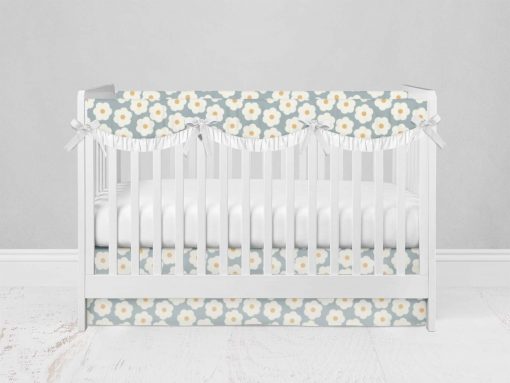Bumperless Crib Set with Modern Skirt and Scalloped Rail Covers - Daisy Mae