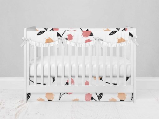 Bumperless Crib Set with Modern Skirt and Scalloped Rail Covers - Sweet Buds