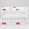 Bumperless Crib Set with Modern Skirt and Scalloped Rail Covers - Ice Cream Surprise
