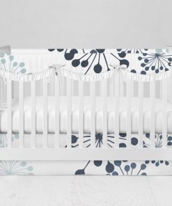 Bumperless Crib Set with Modern Skirt and Scalloped Rail Covers - Dandy Delight