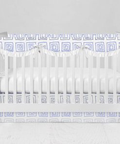 Bumperless Crib Set with Modern Skirt and Scalloped Rail Covers - GeoSquare