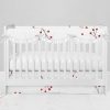 Bumperless Crib Set with Modern Skirt and Scalloped Rail Covers - Winter Berry