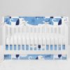 Bumperless Crib Set with Modern Skirt and Scalloped Rail Covers - Woof Woof