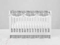 Bumperless Crib Set with Modern Skirt and Scalloped Rail Covers - Woven