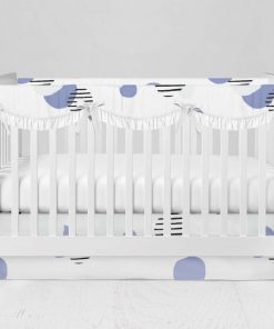 Bumperless Crib Set with Modern Skirt and Scalloped Rail Covers - Spots & Dots
