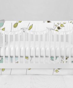 Bumperless Crib Set with Modern Skirt and Scalloped Rail Covers - Viney Mod