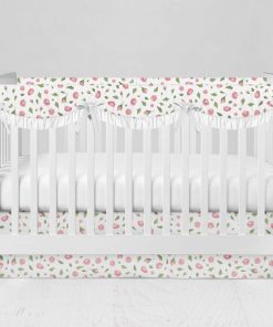 Bumperless Crib Set with Modern Skirt and Scalloped Rail Covers - Tiny Tulip