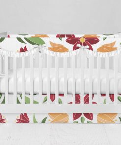 Bumperless Crib Set with Modern Skirt and Scalloped Rail Covers - Traditional Folks