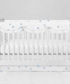 Bumperless Crib Set with Modern Skirt and Scalloped Rail Covers - Sparkle