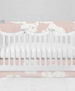Bumperless Crib Set with Modern Skirt and Scalloped Rail Covers - Cotton Bloom