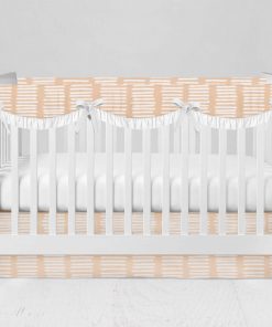 Bumperless Crib Set with Modern Skirt and Scalloped Rail Covers - Dashing