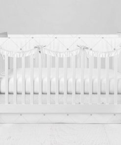 Bumperless Crib Set with Modern Skirt and Scalloped Rail Covers - Ditto Dot