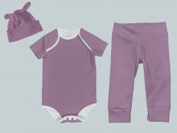 Everyday Set with Onesie, Joggers and Knotted Hat - Purple
