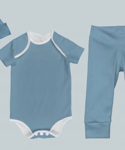 Everyday Set with Onesie, Joggers and Knotted Hat - Bright Blue