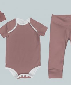 Everyday Set with Onesie, Joggers and Knotted Hat - Rose