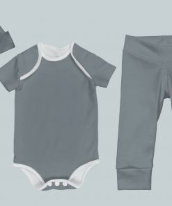 Everyday Set with Onesie, Joggers and Knotted Hat - Dark Gray