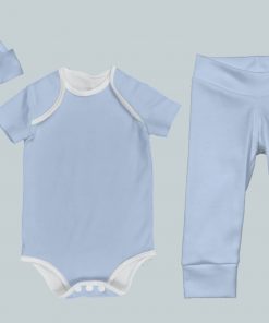 Everyday Set with Onesie, Joggers and Knotted Hat - Blue
