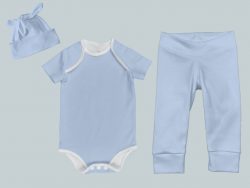 Everyday Set with Onesie, Joggers and Knotted Hat - Blue