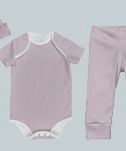 Everyday Set with Onesie, Joggers and Knotted Hat - Bright Pink