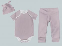 Everyday Set with Onesie, Joggers and Knotted Hat - Bright Pink