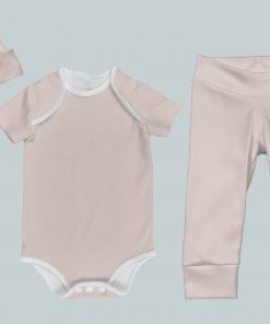 Everyday Set with Onesie, Joggers and Knotted Hat - Pink
