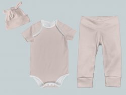 Everyday Set with Onesie, Joggers and Knotted Hat - Pink