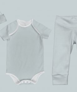 Everyday Set with Onesie, Joggers and Knotted Hat - Light Blue