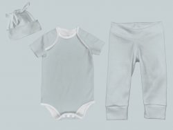 Everyday Set with Onesie, Joggers and Knotted Hat - Light Blue