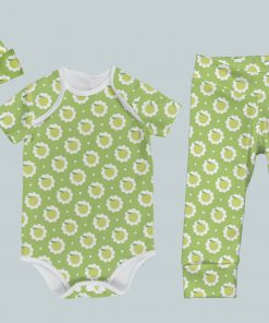 Everyday Set with Onesie, Joggers and Knotted Hat - Green Apple